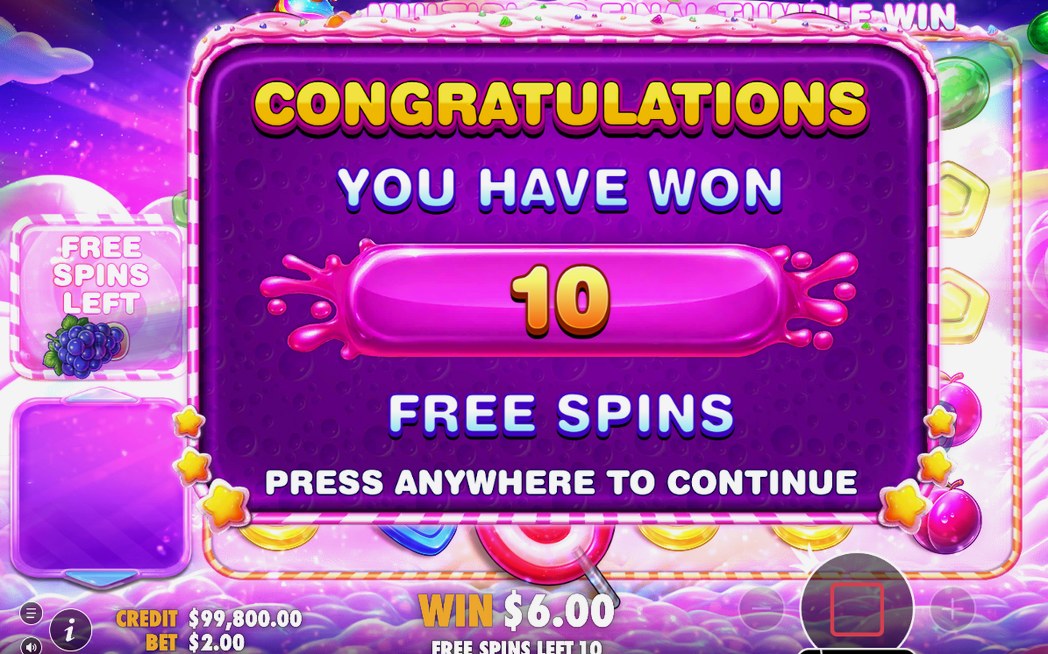 Free spins-rundan med multiplikatorbomber på rutnätet