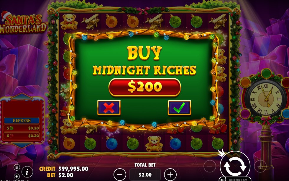 Bonusskärm för Midnight Riches med nivåer